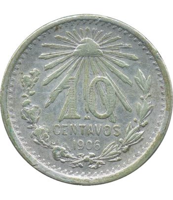 Moneda de México 10 Centavos 1906. Plata  - 1