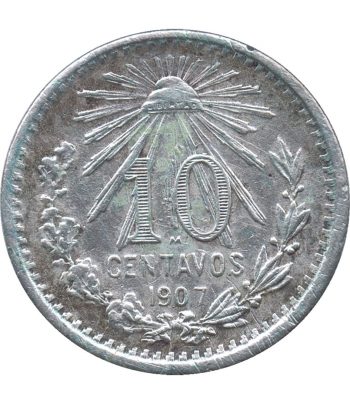 Moneda de México 10 Centavos 1907. Plata  - 1