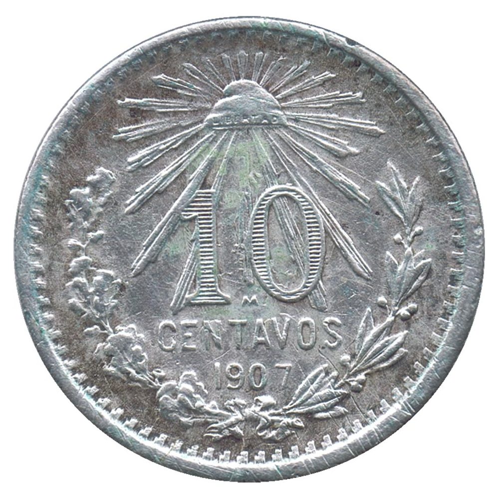 Moneda de México 10 Centavos 1907. Plata  - 1