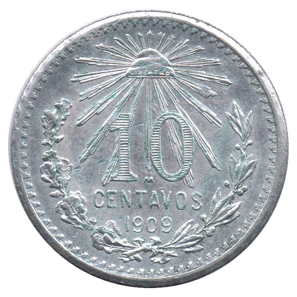 Moneda de México 10 Centavos 1909. Plata  - 1