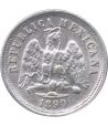 Moneda de México 10 Centavos 1890 Zacatecas. Plata  - 2