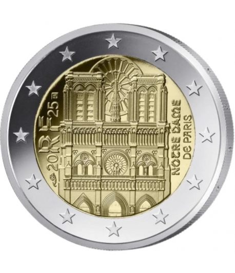 moneda 2 euros Francia 2025 Notre Dame de París.  - 1