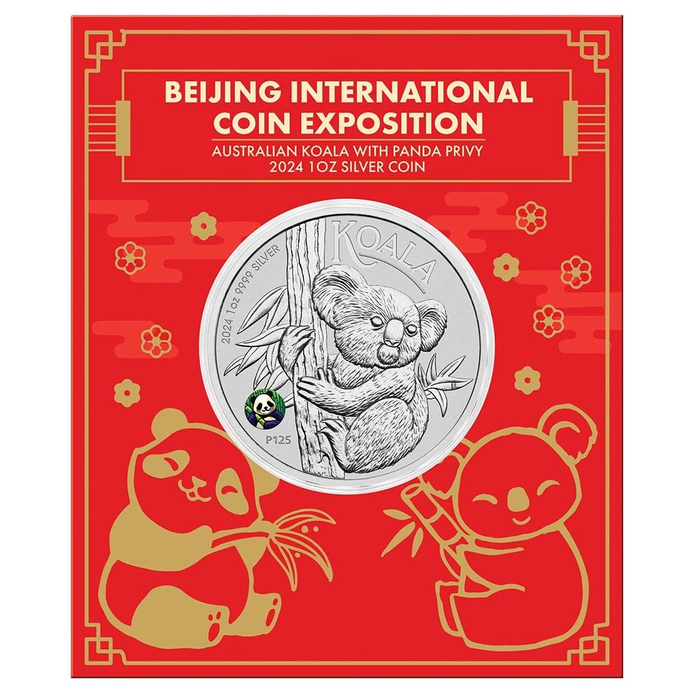 Moneda de plata 1$ Australia Koala 2024 Beijing  - 1