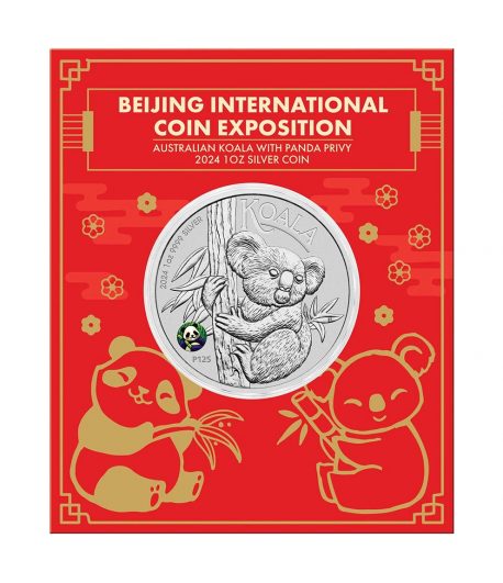 Moneda de plata 1$ Australia Koala 2024 Beijing  - 1