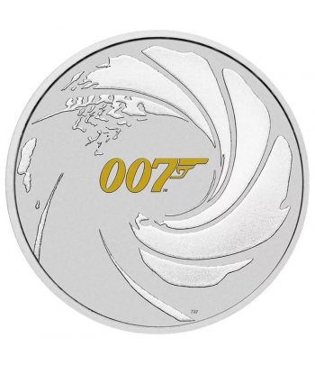Moneda de plata 1$ Tuvalu 007 James Bond 2021  - 1