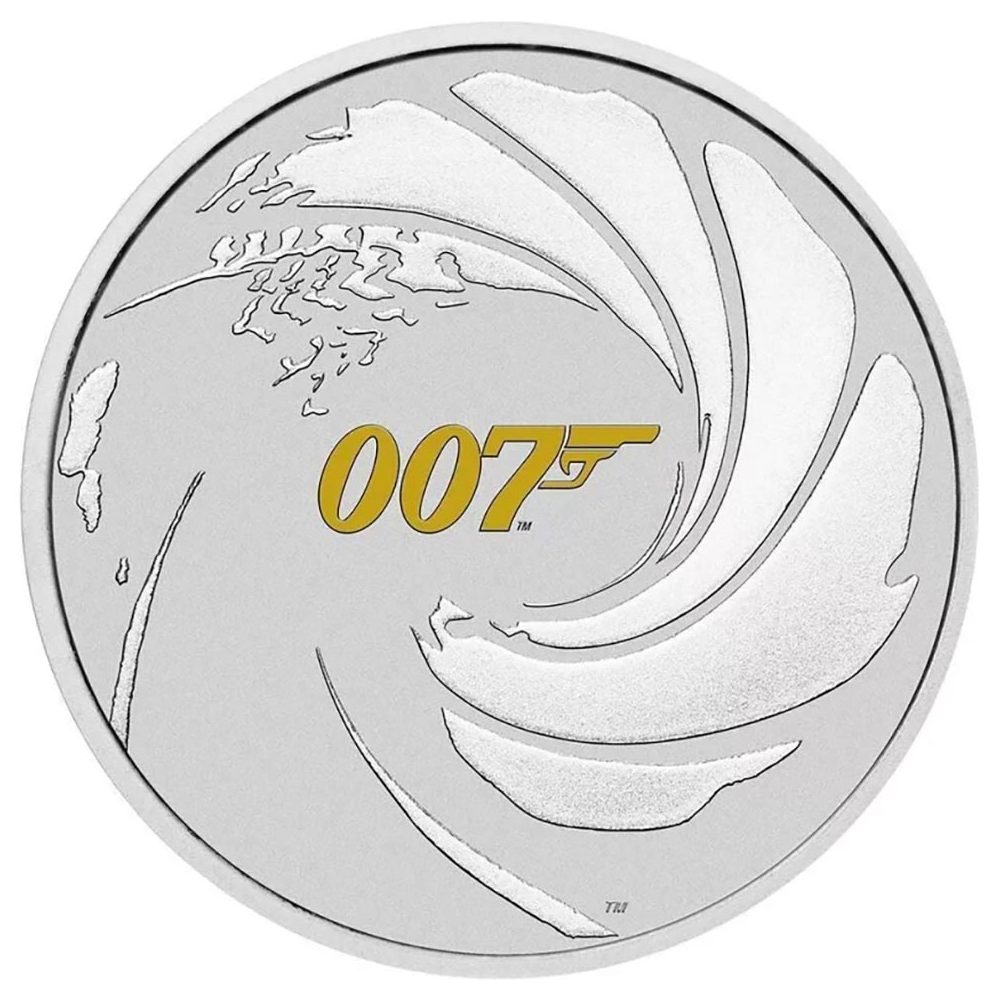 Moneda de plata 1$ Tuvalu 007 James Bond 2021  - 1