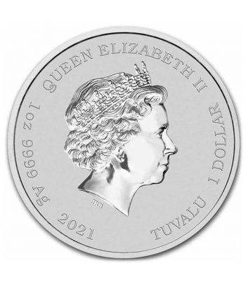 Moneda de plata 1$ Tuvalu 007 James Bond 2021  - 2