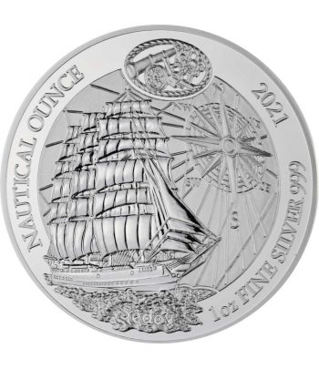 Moneda de plata 50 Francos Ruanda 2021 Barco Sedov  - 1