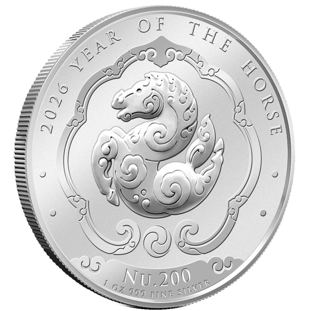 Moneda onza de plata 200 Ngultrum Bhutan Año Caballo 2026  - 1