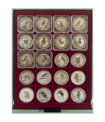 Colección 22 Monedas de plata 1$ Australia Kookaburra 1990/2012  - 1