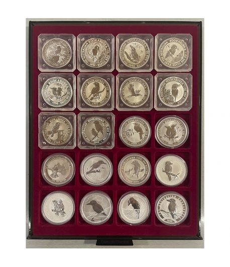 Colección 22 Monedas de plata 1$ Australia Kookaburra 1990/2012  - 1