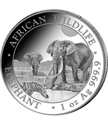 Moneda plata Somalia 100 Shilling Elefante 2026.  - 1