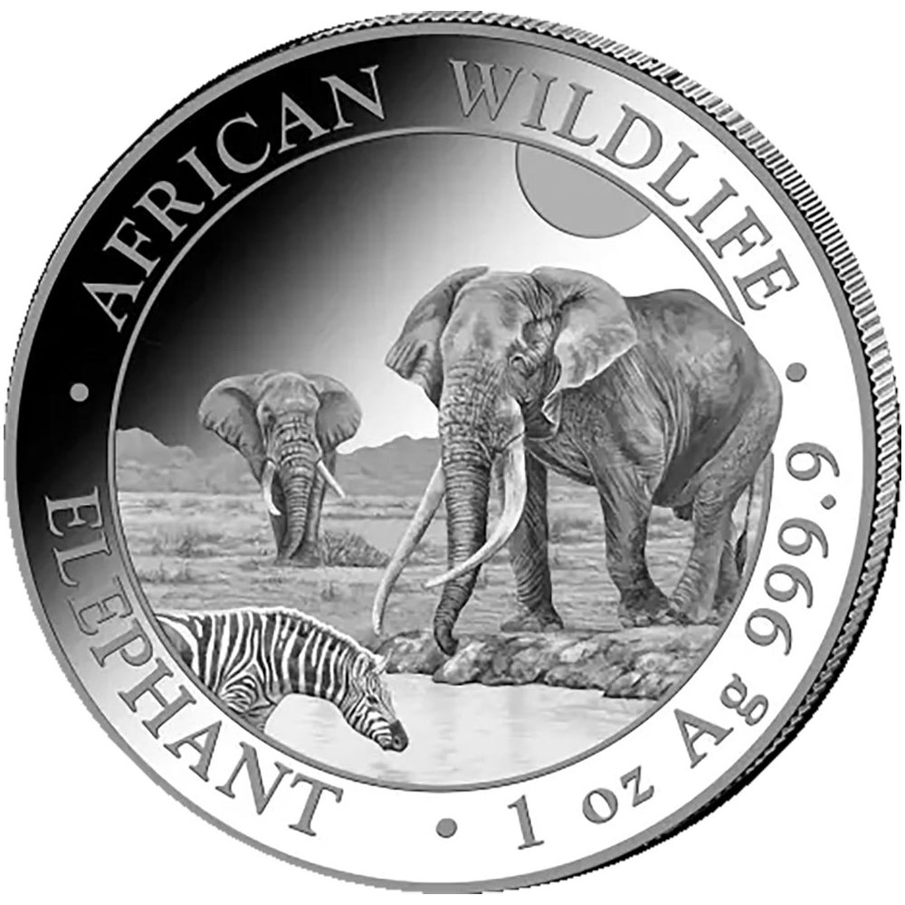 Moneda plata Somalia 100 Shilling Elefante 2026.  - 1