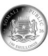 Moneda plata Somalia 100 Shilling Elefante 2026.  - 2