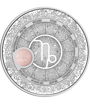 Moneda de plata 20 euros Austria 2025 Capricornio. Cuarzo Rosa.  - 1