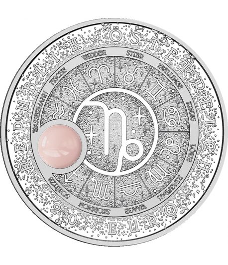 Moneda de plata 20 euros Austria 2025 Capricornio. Cuarzo Rosa.  - 1