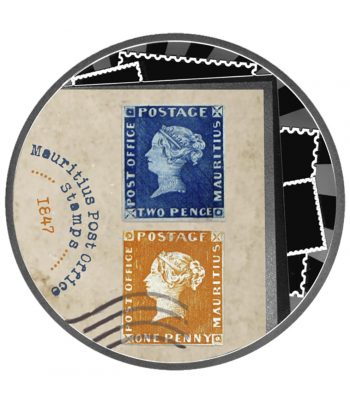 Moneda 500 Francs Camerún 2025 Sello Mauricio Post Office.Plata  - 1