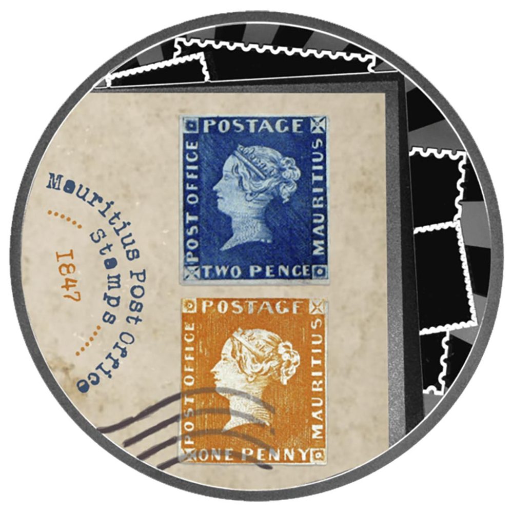 Moneda 500 Francs Camerún 2025 Sello Mauricio Post Office.Plata  - 1