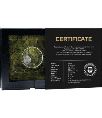 Moneda de plata 2$ Niue 2025 Leopard 120 Verbessert. Plata  - 4