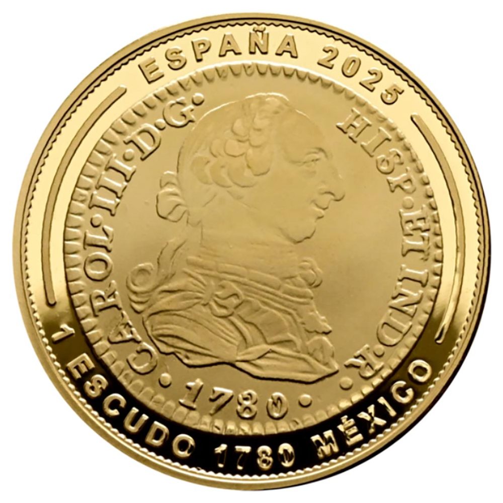 Moneda de España 50 euros 2025 Joyas Museo Casa Moneda. México 1780. Oro  - 1
