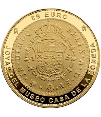 Moneda de España 50 euros 2025 Joyas Museo Casa Moneda. México 1780. Oro  - 2