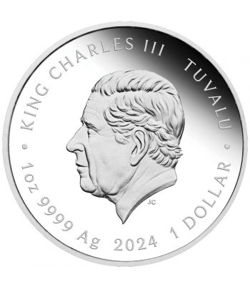 Moneda de plata 1$ Tuvalu 2024 AC/DC. BONN SCOTT. Música  - 4