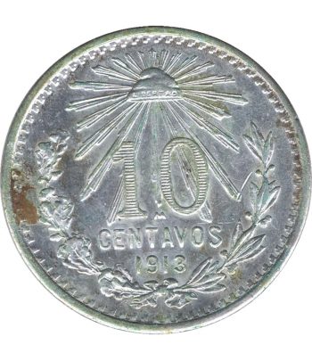 Moneda de México 10 Centavos 1913. Plata  - 1