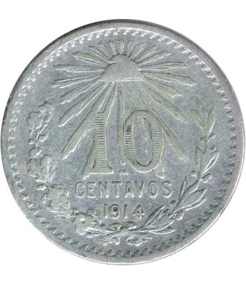 Moneda de México 10 Centavos 1914. Plata  - 1
