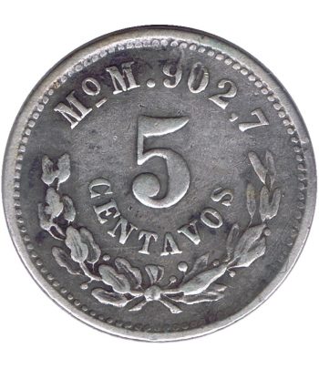 Moneda de México 5 Centavos 1891 MoM. Plata  - 2