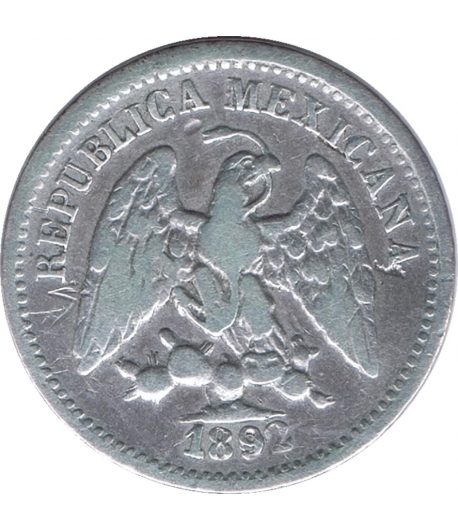 Moneda de México 5 Centavos 1892 MoM. Plata  - 1