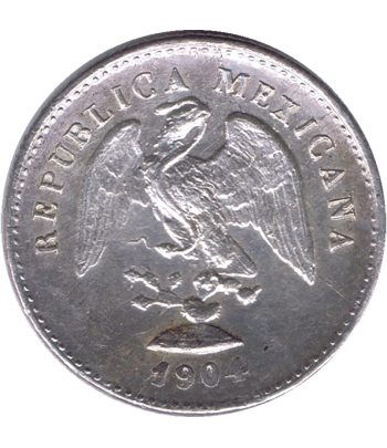 Moneda de México 5 Centavos 1904 MoM. Plata  - 1