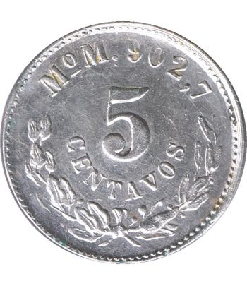 Moneda de México 5 Centavos 1904 MoM. Plata  - 2