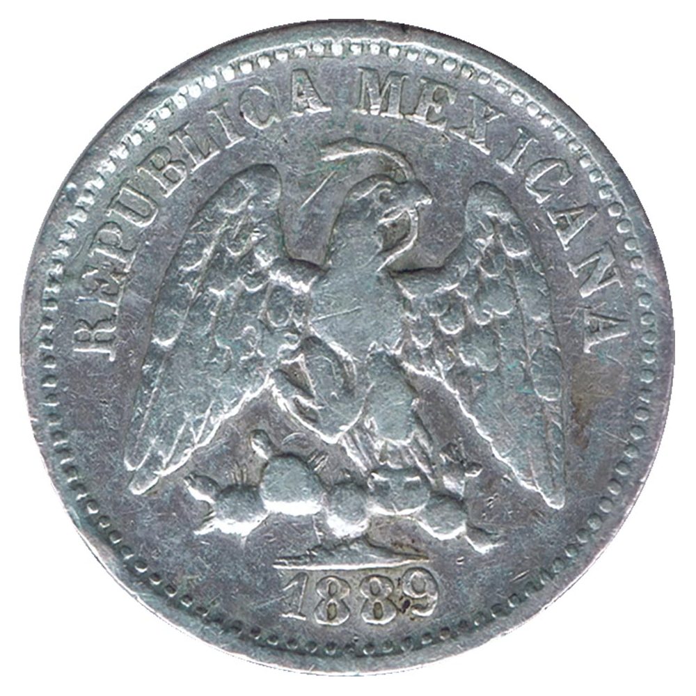 Moneda de México 5 Centavos 1889 Zacatecas. Plata  - 1