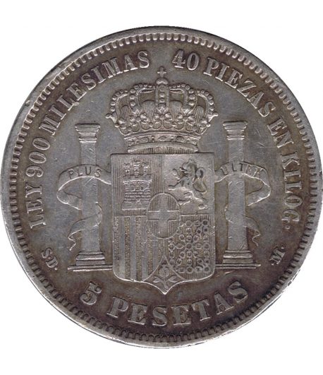 5 PESETAS AMADEO I 1871 * 18 * 71 S.D.M. MONEDA DE PLATA M1871_14
