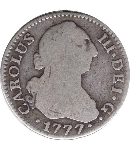 Moneda de España 2 Reales 1777 Carlos III. Plata  - 1