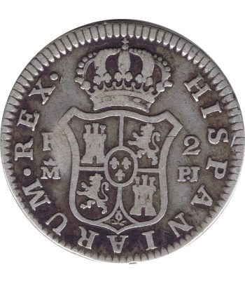 Moneda de España 2 Reales 1777 Carlos III. Plata  - 2