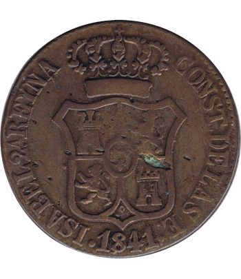 Moneda de España Isabel II 6 cuartos 1841 Cataluña  - 2