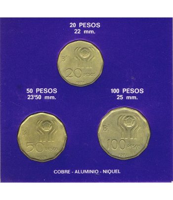 3 monedas Mundial Futbol Argentina 78. Cobre  - 1