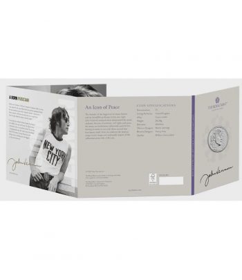 Moneda de niquel Inglaterra 5 Libras 2025 John Lennon. Música.  - 4