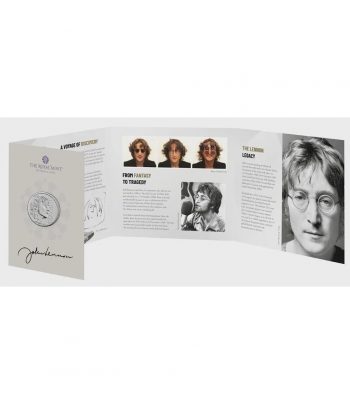 Moneda de niquel Inglaterra 5 Libras 2025 John Lennon. Música.  - 5