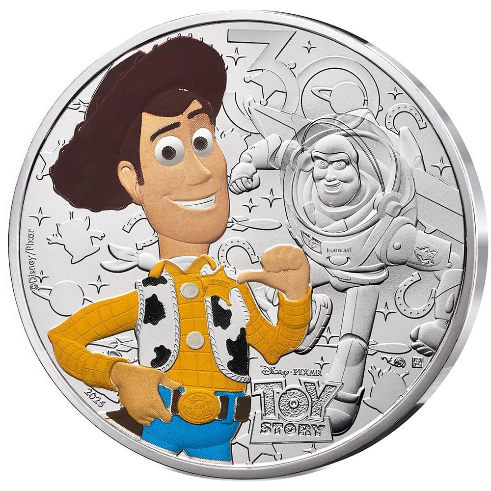 Moneda 10 euros de plata Francia 2025 Disney Toy Story. Color  - 1