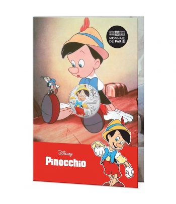 Moneda 10 euros de plata Francia 2025 Disney Pinocho. Color  - 3