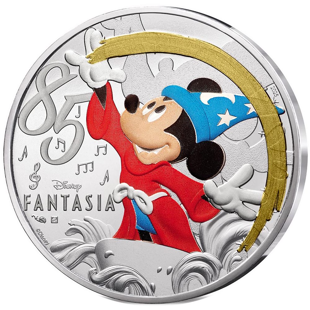 Moneda 10 euros de plata Francia 2025 Disney Fantasía. Color  - 1