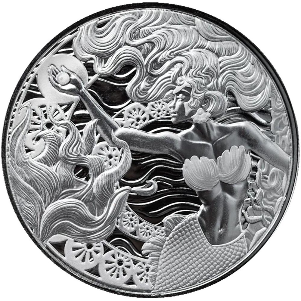 Moneda onza de plata 2 Tala Samoa Mermaid & Pearl 2025.  - 1