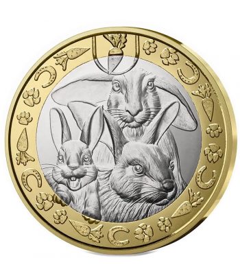 Monedas 5 euros Francia 2025 Colección 4 monedas animales domésticos  - 4