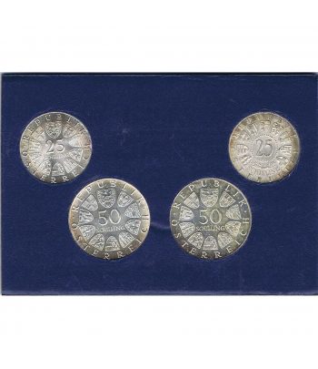 Estuche 4 monedas plata Austria Salzburgo.  - 2