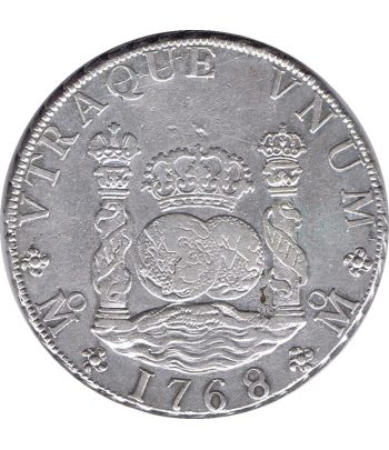 Moneda de España 8 Reales 1768 Carlos III Méjico MF. Plata.  - 1