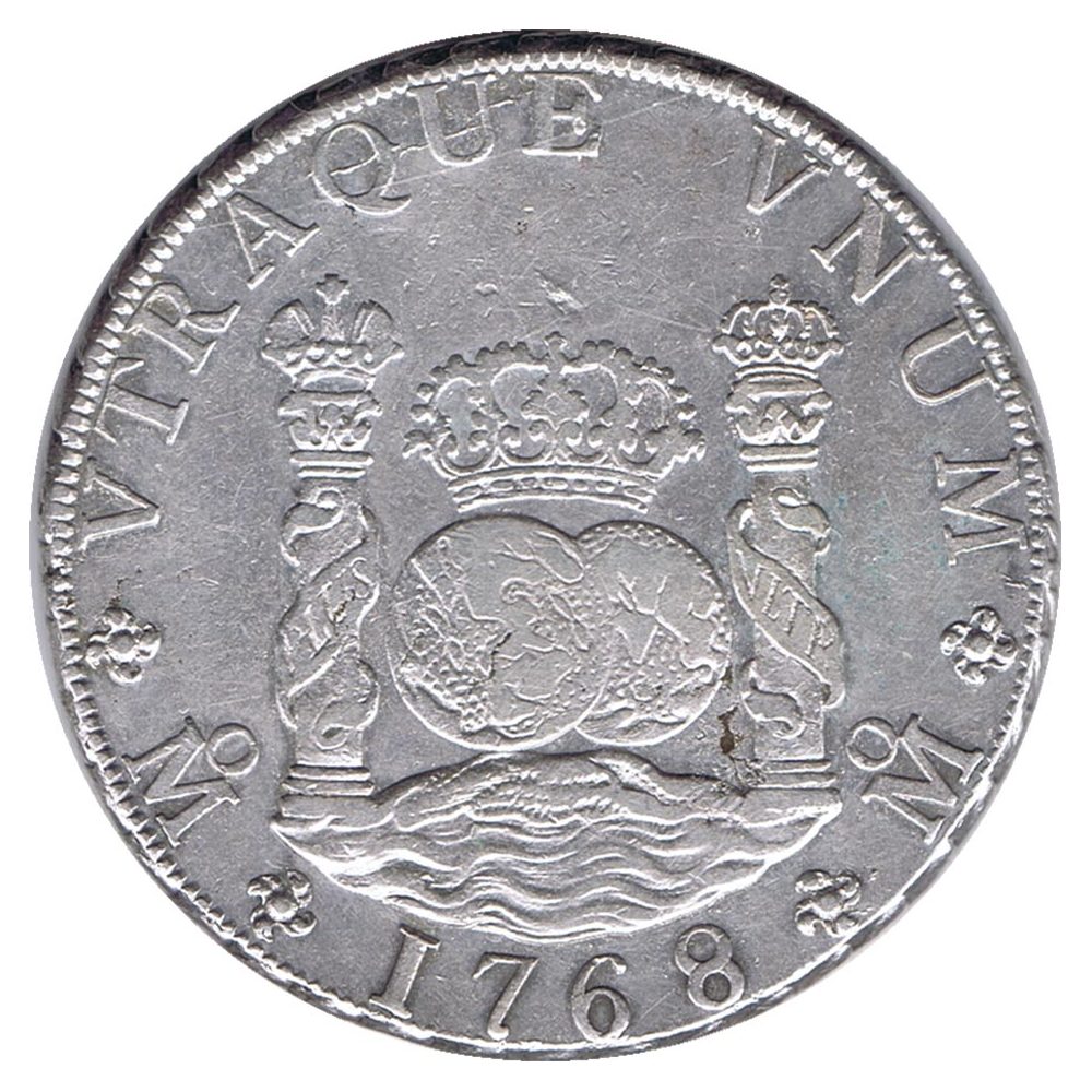 Moneda de España 8 Reales 1768 Carlos III Méjico MF. Plata.  - 1