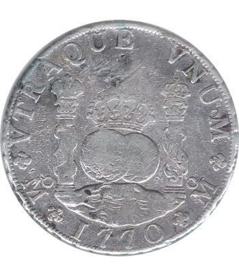 Moneda de España 8 Reales 1770 Carlos III Méjico MF. Plata.  - 1