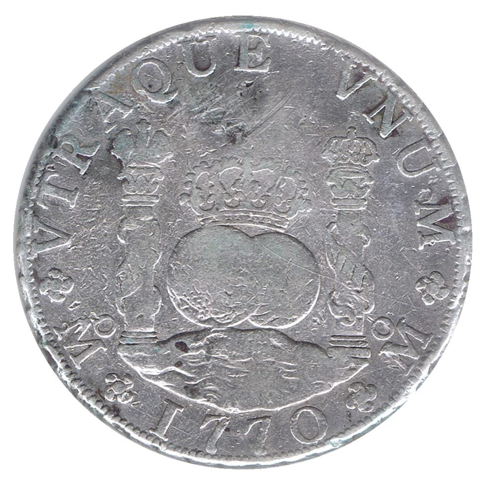 Moneda de España 8 Reales 1770 Carlos III Méjico MF. Plata.  - 1